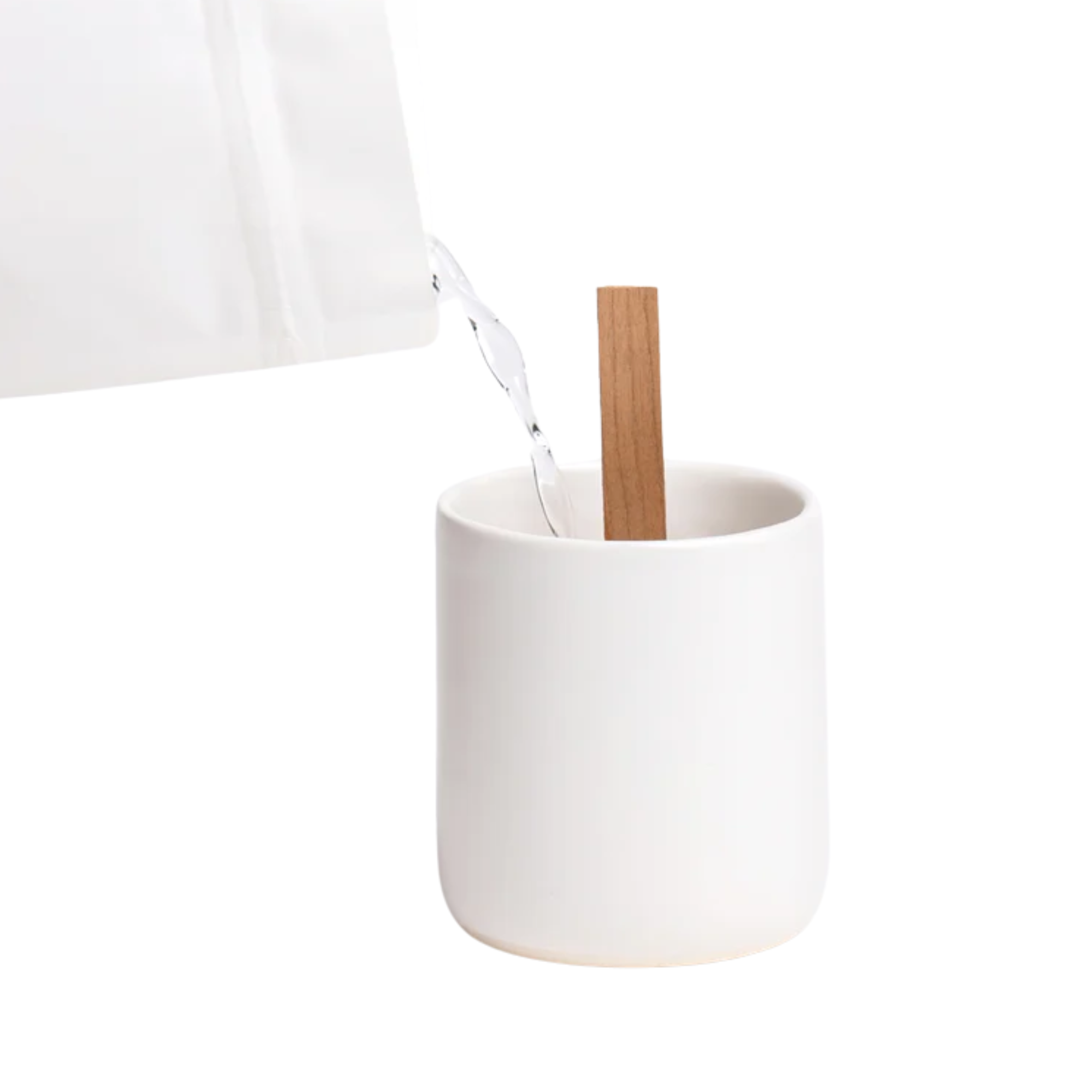 a candle being refilled 