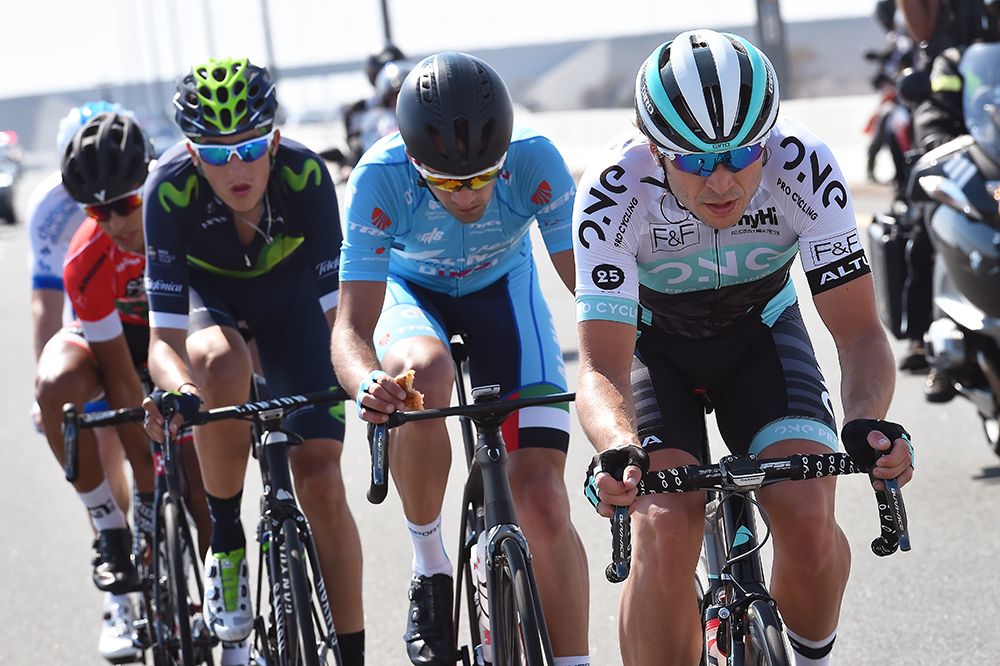 Martin Mortensen (One Pro Cycling) leads the breakaway