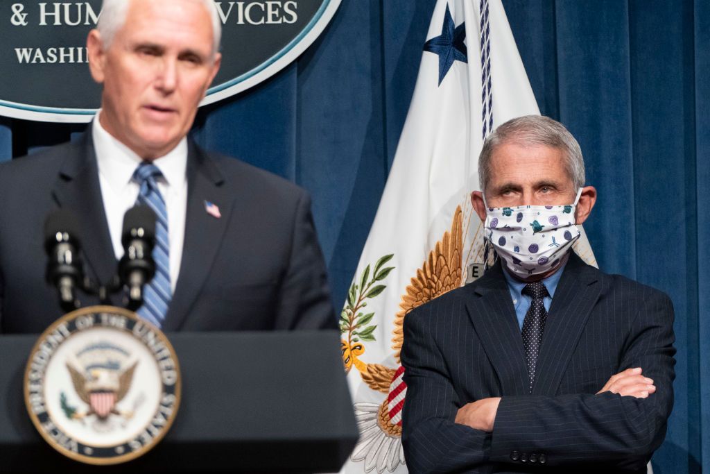 Mike Pence and Anthony Fauci.