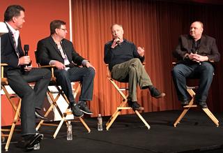 “Creating Spectacular Experiences with Dolby Atmos” panel from left: Curt Behlmer (moderator), Ron Bartlett, Doug Hemphill, Tim Hoogenakker.