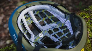 Detail showing inside of Smith Trace helmet