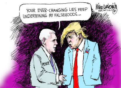 Political Cartoon U.S. Trump Pence Lies