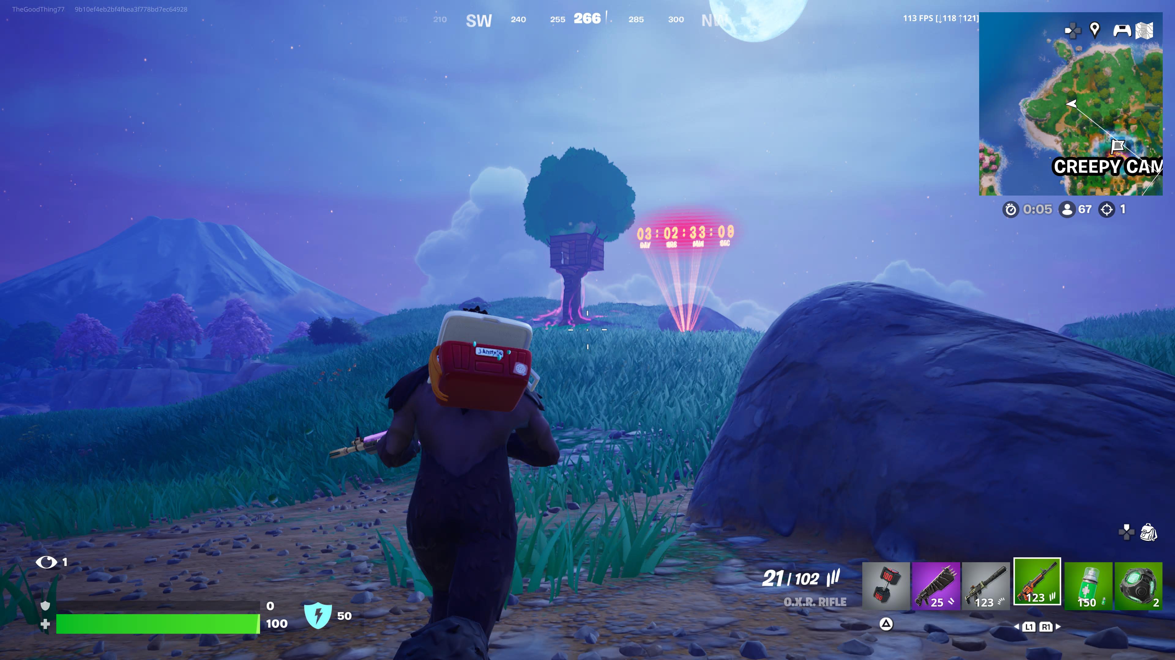 Running towards Bart&#039;s Treehouse