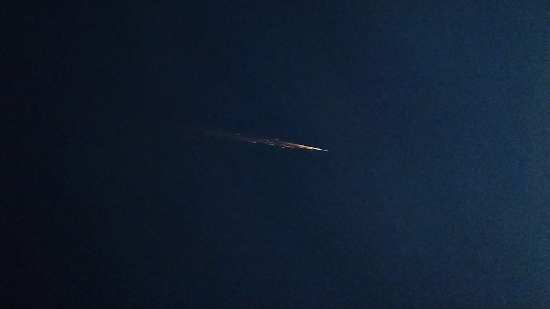 Jennifer M. captured this photo of a fireball in Earth's skies from Phelan, California on April 2, 2024 and forwarded it to the American Meteor Society. The fireball was caused by the reentry of China's Shenzhou 15 orbital module, experts say.