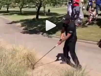 Phil Mickelson Hits Driver From Bushes