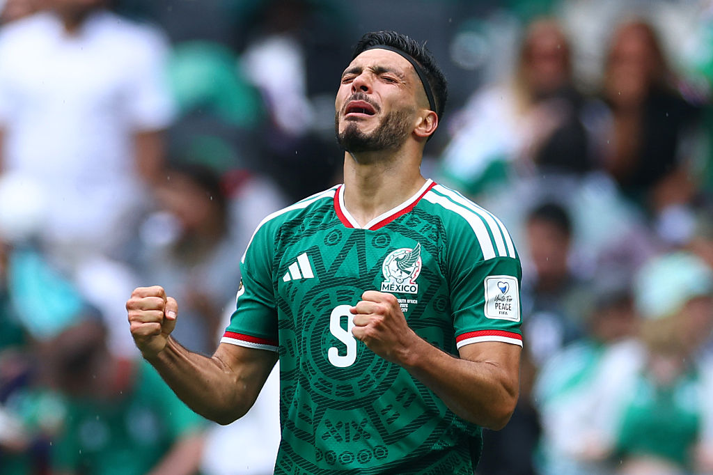 Raul Jimenez was emotional after scoring Mexico's second goal on home turf