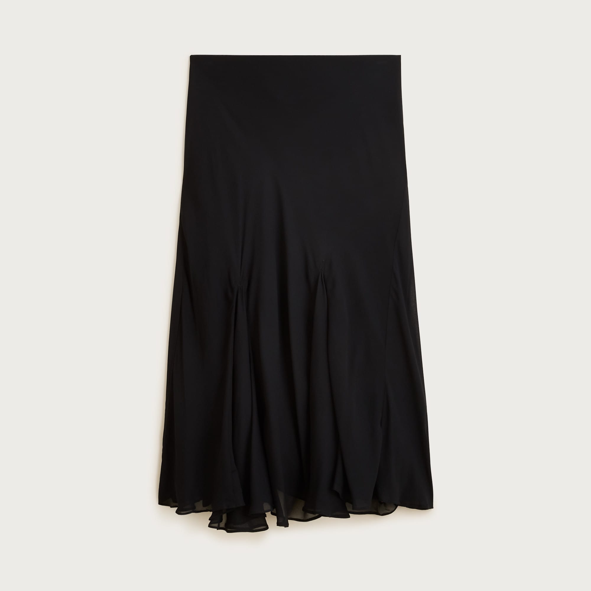 Gwyneth Flounce-Hem Slip Skirt in Chiffon