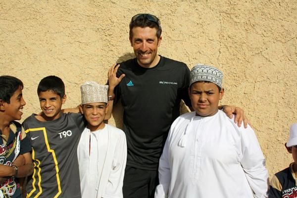 Juan Antonio Flecha (Team Sky) made some new friends at the finish.
