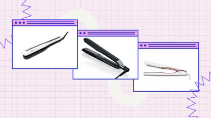 a collage image showing three of the best hair straighteners, including products from L'Oreal, GHD and T3