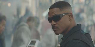 Will Smith in the street for Bright.