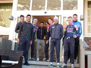 Project TJ Sport riders pose for a photo at the team's first Italian camp.