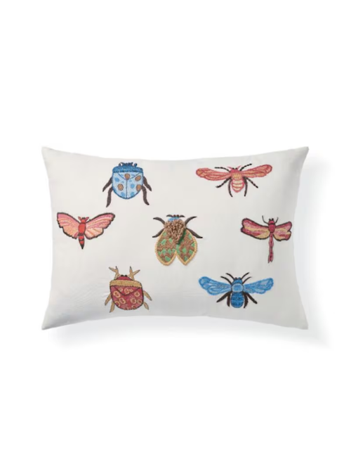 Ira Bug Embroidered Pillow