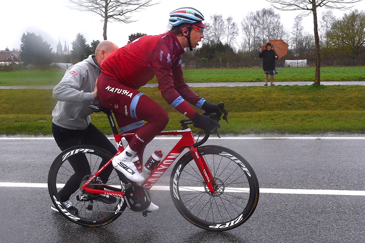 Tony Martin (Katusha-Alpecin) on disc brakes at Paris-Nice