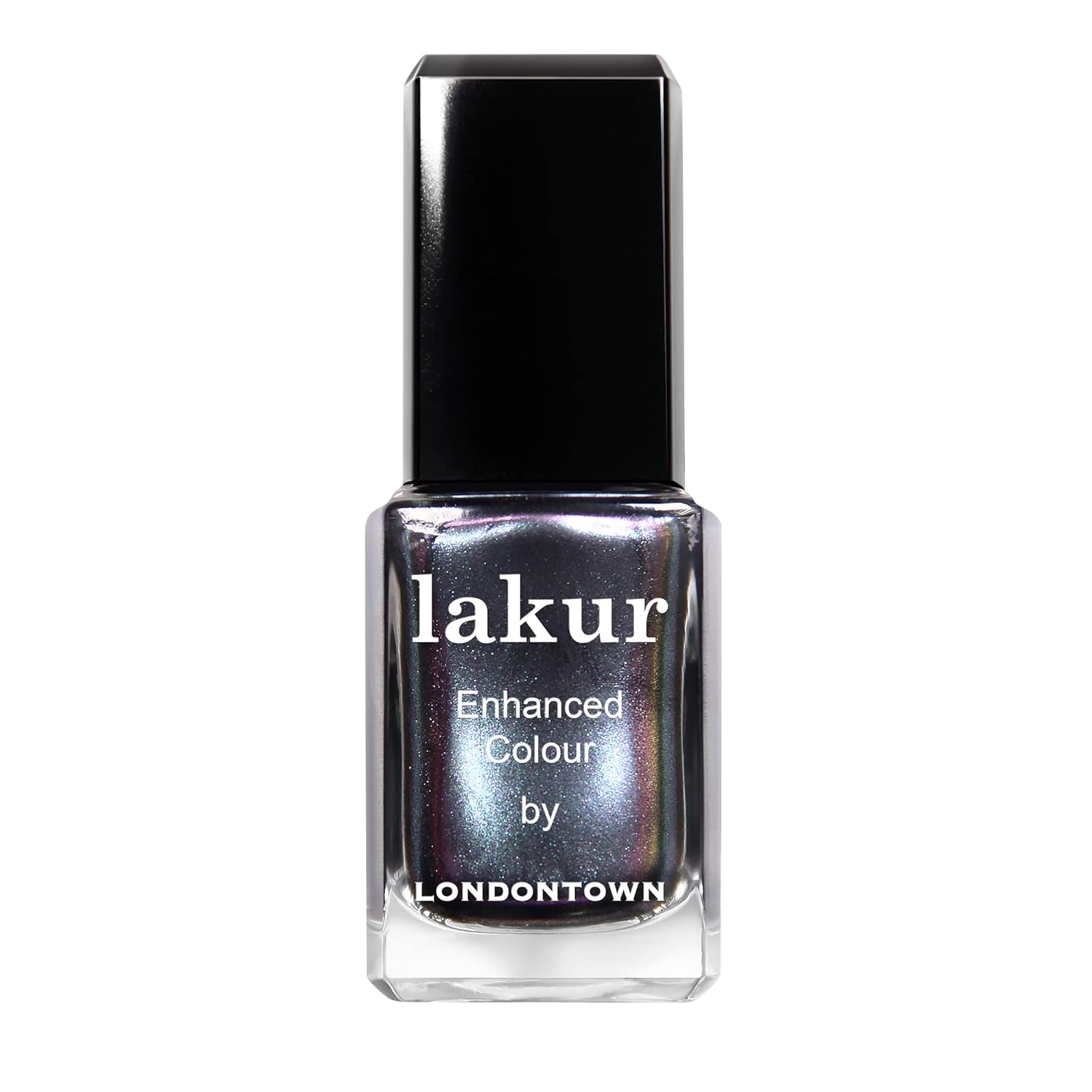 Londontown Lakur Nail Polish - Chip-Resistant, Non-Toxic, Conditions &amp;amp; Hydrates Nails | Multichromatic Metallic Blue-Gray Shimmer, Skyline Reflect, .40 Fl Oz
