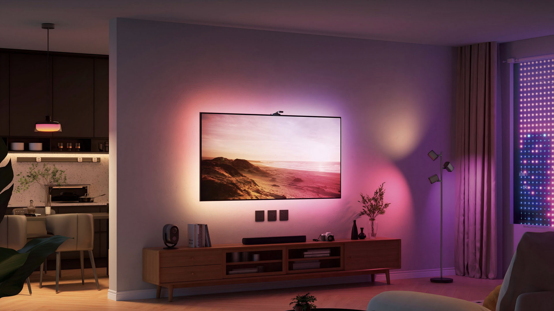 Photo of the Govee Backlight 3 Pro in a living room.
