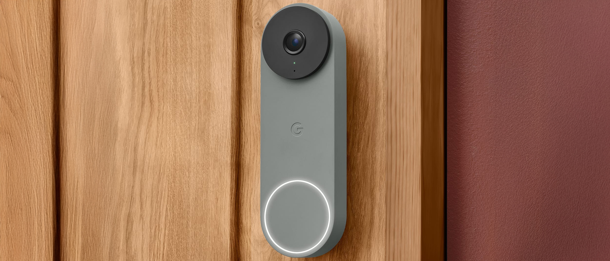Google Nest Doorbell (wired, 3rd gen) mounted to an exterior wall