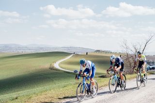 2023 Strade Bianche - Tuscany, Italy - Alessandro De Marchi, Jayco Alula, Ivan Romero, Team Movistar, Sven Erik Bystrom, Intermarche Circus Wanty.
