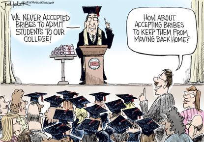 Editorial Cartoon U.S. College admission scandal graduation