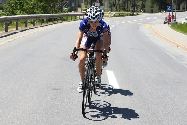 Mara Abbot (United States) leads Emma Pooley (Cervelo Test Team).