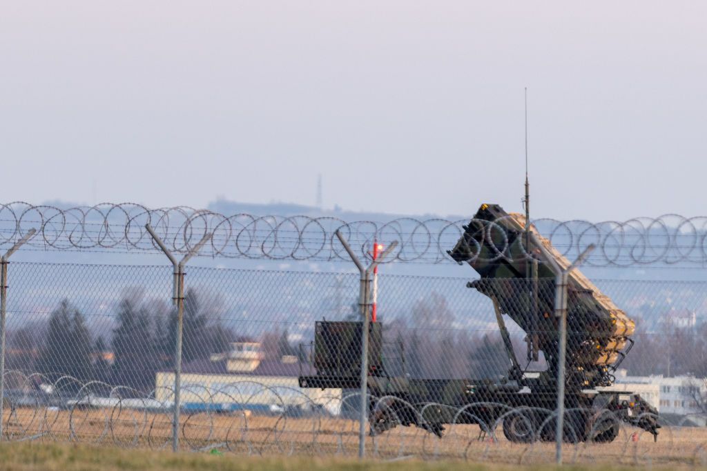 US Patriot Missile system at the Border town of Rzeszow close to the Ukrainian border, in Rzeszow Subcarpathian Voivodeship Poland