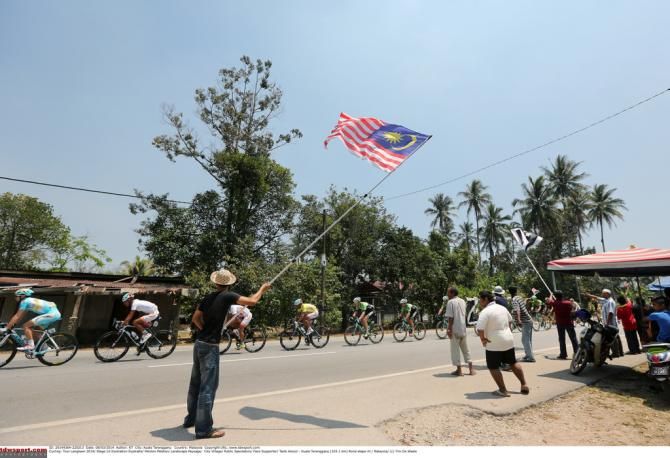 A Malaysian flag in teh breeze