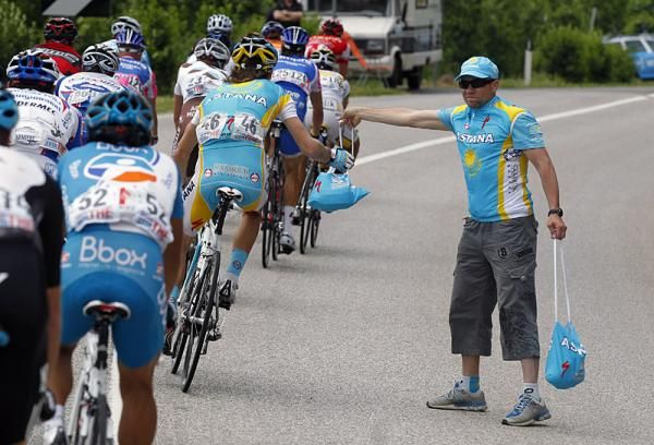 It's lunch time for Astana's Roman Kireyev.