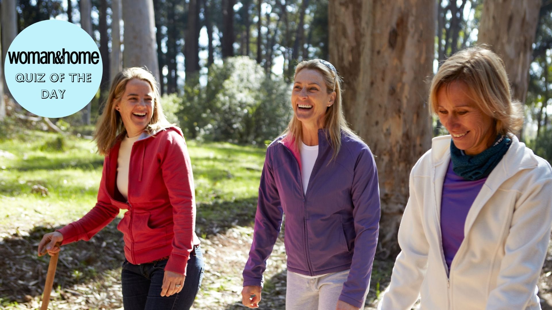Three friends walking together outdoors 