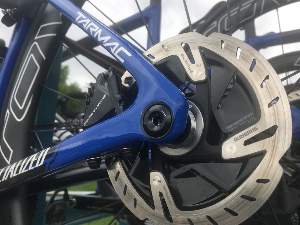 After a few years of trials, most teams are now using 160mm rotors on the front and 140mm rotors on the rear