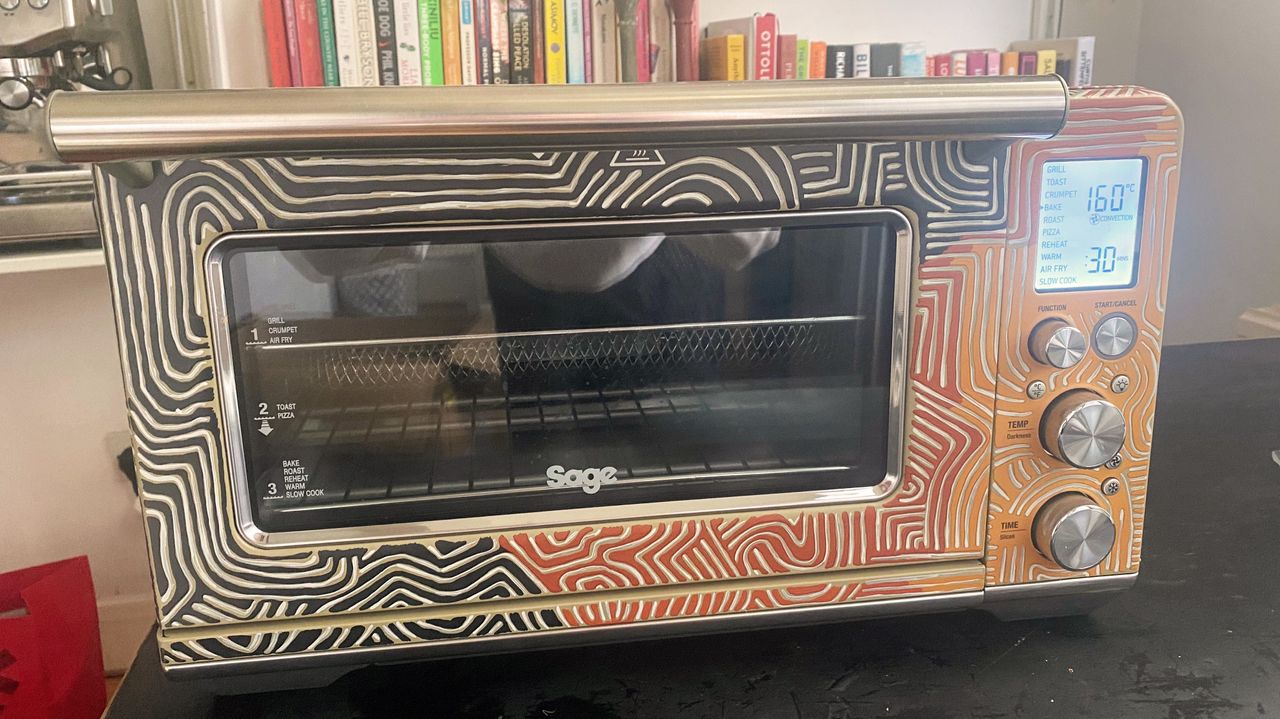 Breville Smart Oven Air Fryer Pro being tested in writer's home