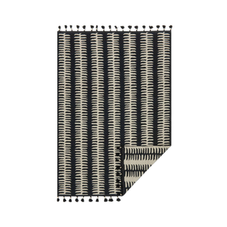 Lulu & Georgia Striped black and white Reversable rug
