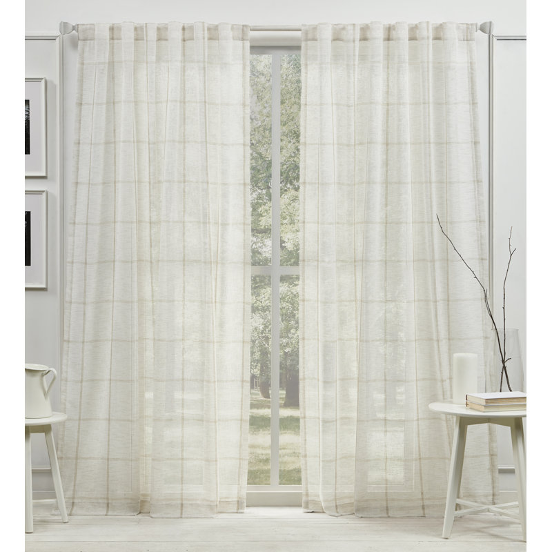 Lauren Ralph Lauren Rubin Sheer Back Tab/rod Pocket Curtain Panel &amp;amp; Reviews | Wayfair