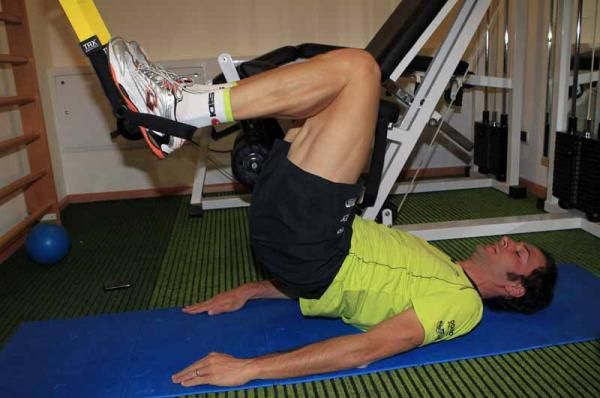 Ivan Basso completing his core strength training