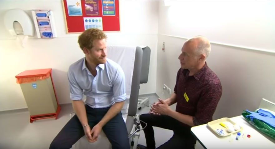 Prince Harry getting an HIV test