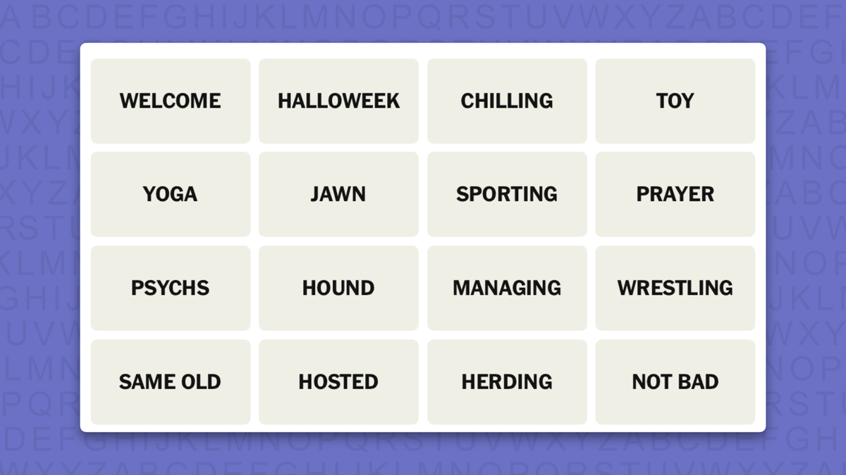 NYT Connections hints for game 1233 on a purple background