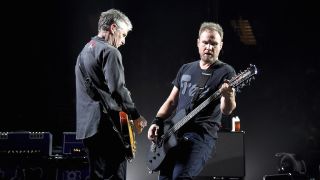 Mike McCready and Jeff Ament of Temple Of The Dog perform at The Forum on November 14, 2016 in Inglewood, California. 
