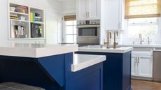 blue kitchen island