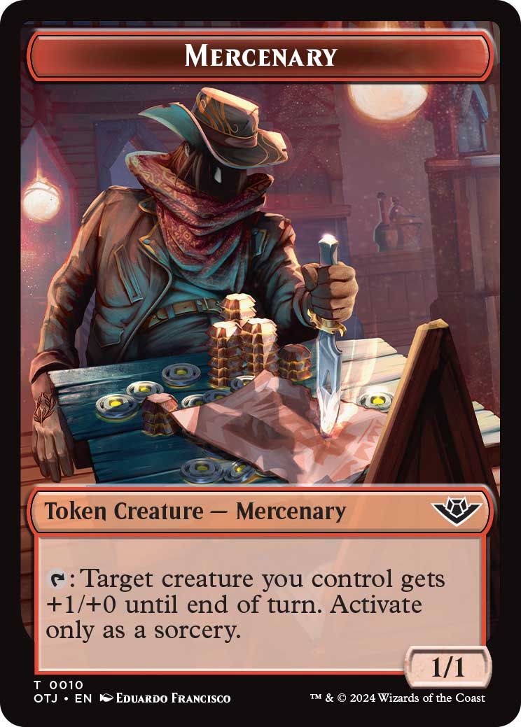 Mercenary Token MTG Outlaws of Thunder Junction