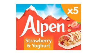 One of the healthy cereal bars is Alpen Strawberry and Yoghurt