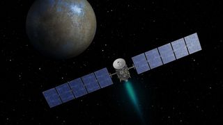 A future spacecraft to Mars could use solar electric propulsion, similar to what was used on the Dawn spacecraft that visited Vesta and Ceres (seen here in an artist's conception).