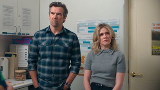 Harriet Dyer and Patrick Brammall making faces in Colin from Accounts.