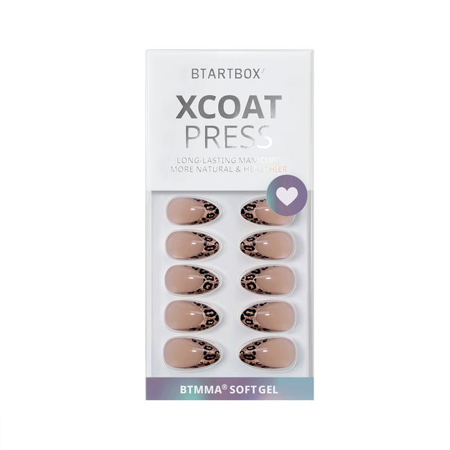 Xcoatpress Press on Nails Short Almond - Wild Cheetah