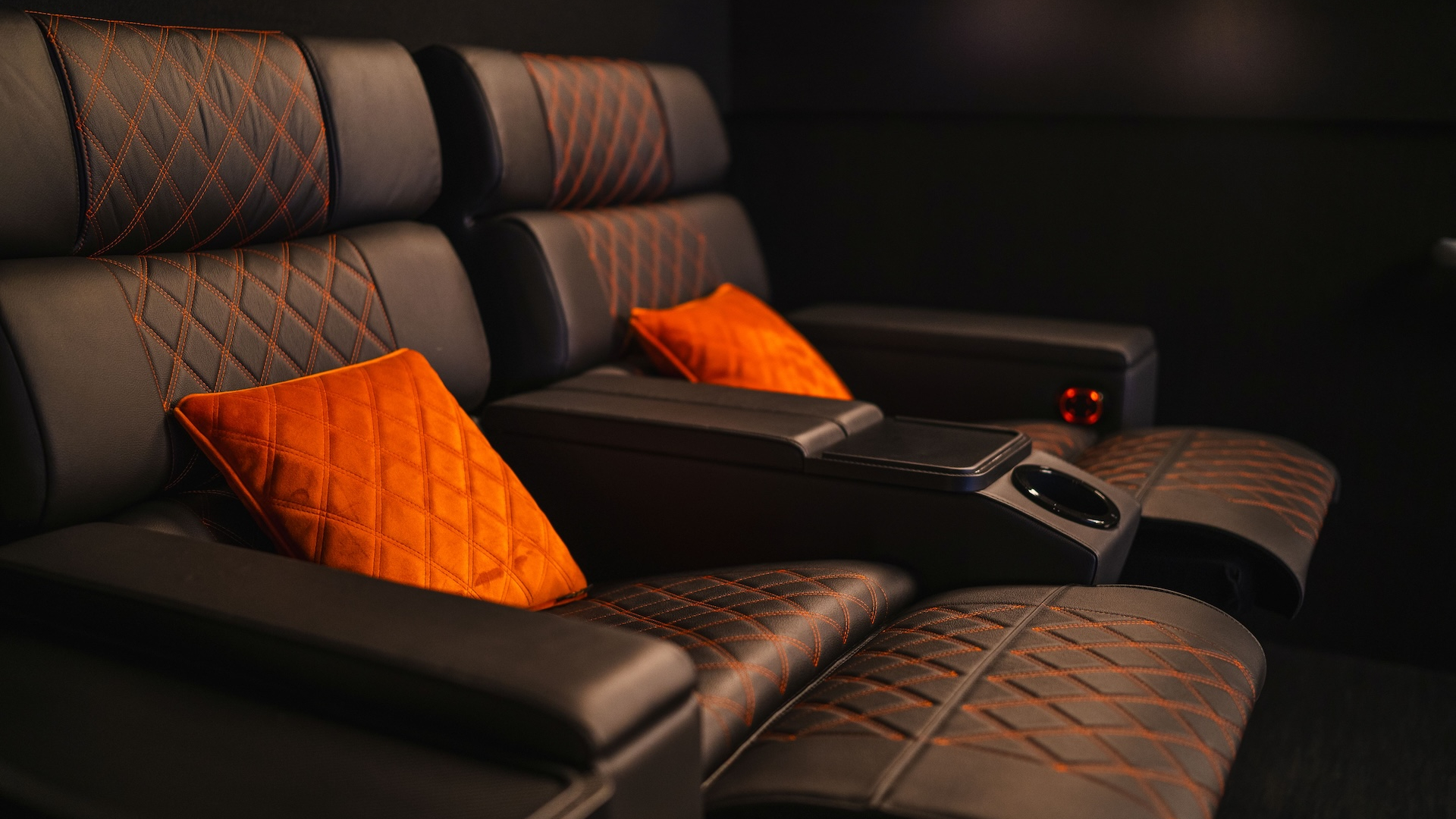 Vue comfortable seat in a cinema with a cushion 