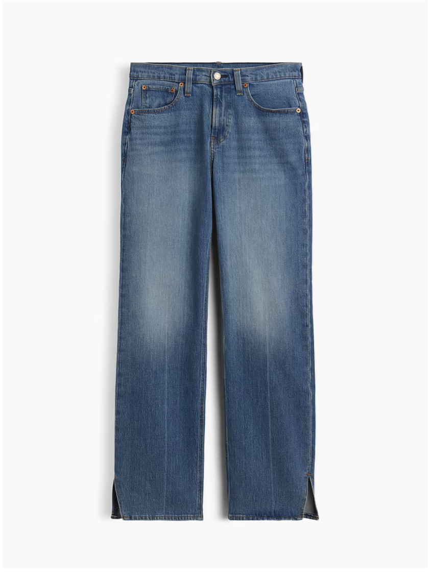 Gap, Mid Rise Split-Hem Relaxed Straight Jeans