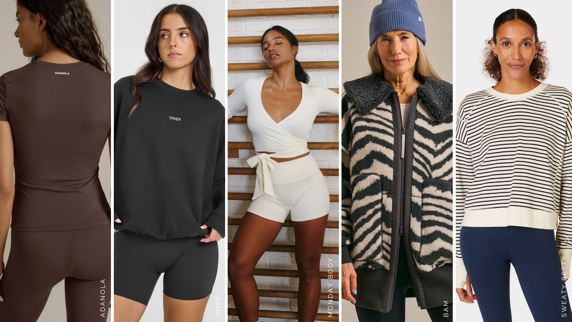 composite of models wearing the best gym layers