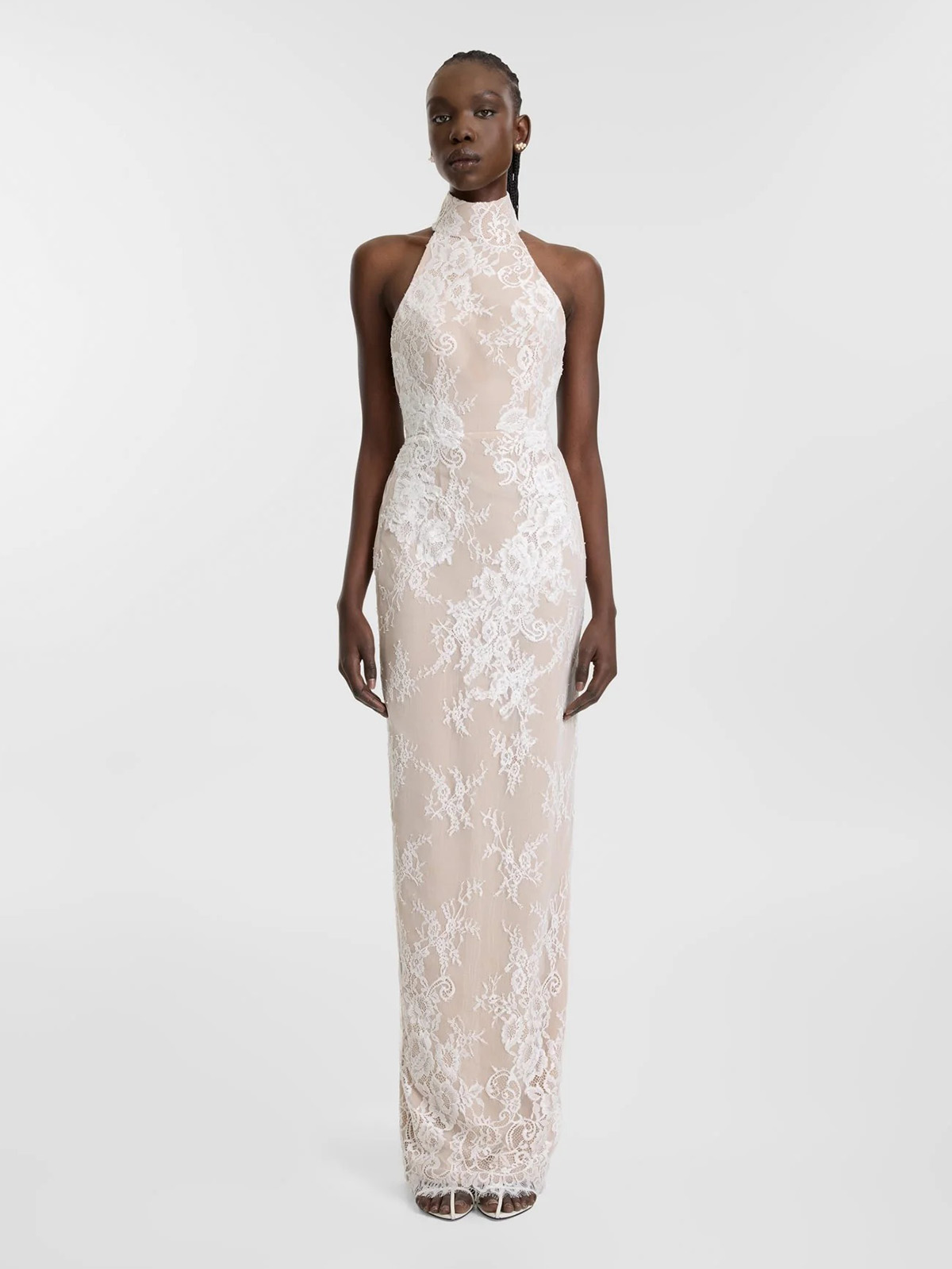 Lace Maxi Dress in White - Rabanne