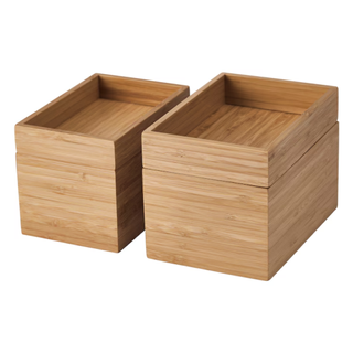 An assortment of wooden storage units