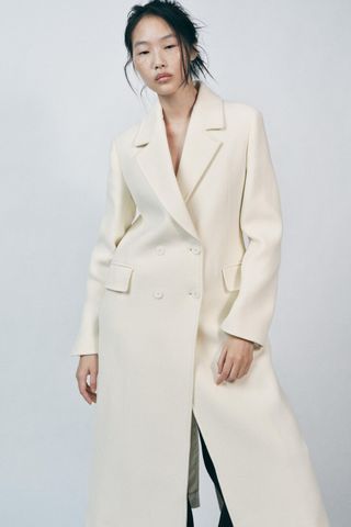 Zw Collection Double-Breasted Wool Blend Coat