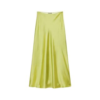 Mint Velvet green satin maxi skirt
