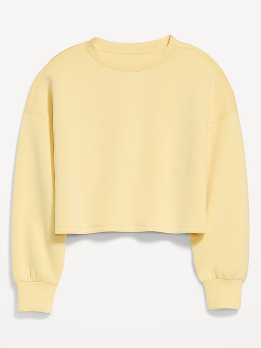 Bounce Wool Crew-Neck Cropped Sweatshirt