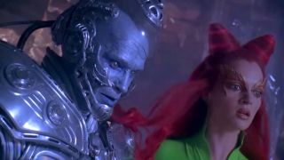 Arnie and Uma as two of the most over the top Bat Villains, Poison Ivy and Mr. Freeze. 